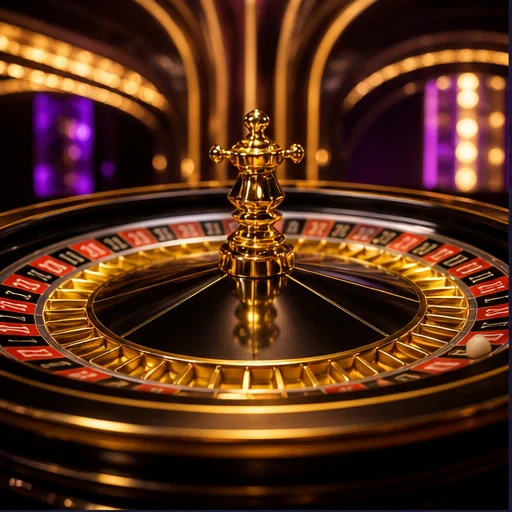 Goldenes Roulette-Rad in einem Casino-Studio